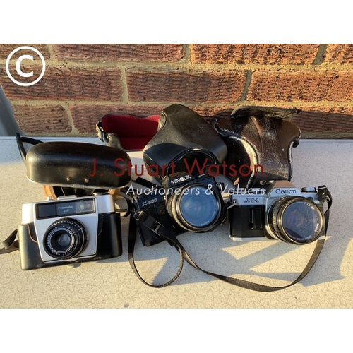 694 - Canon AT-1, Minolta X-500, Pacemaker 35P cameras