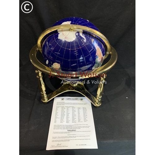 699 - Lapis specimen gem stone globe