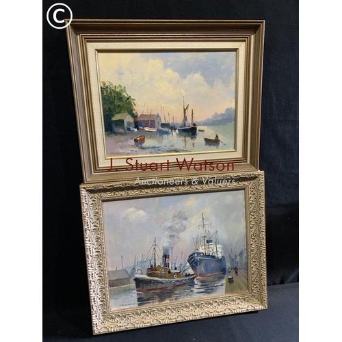 707 - Two framed oils on canvas by Charles Smith largest 56 x 45 cms