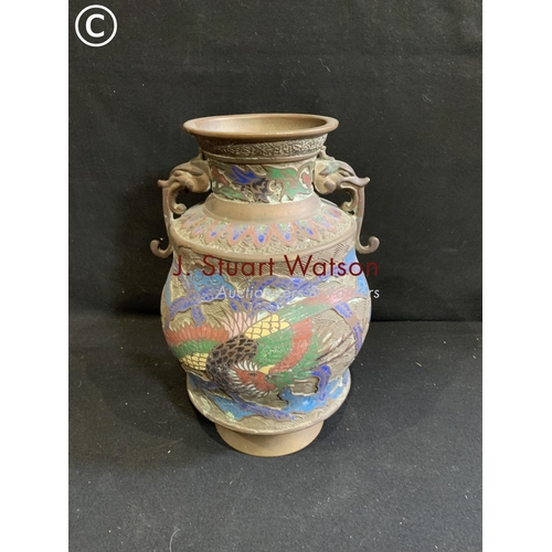 715 - Chinese CloisonnÃ© vase height 27 cms