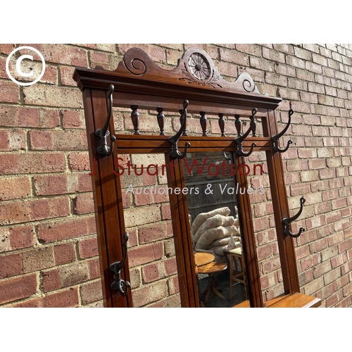 75 - An Edwardian mahogany hallstand