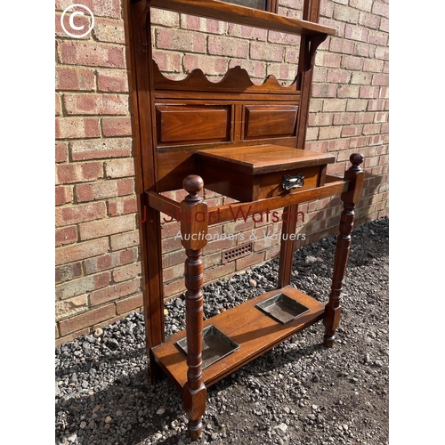 75 - An Edwardian mahogany hallstand