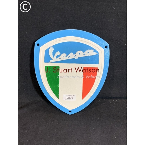 800 - Cast iron Vespa Sign height 26 cms