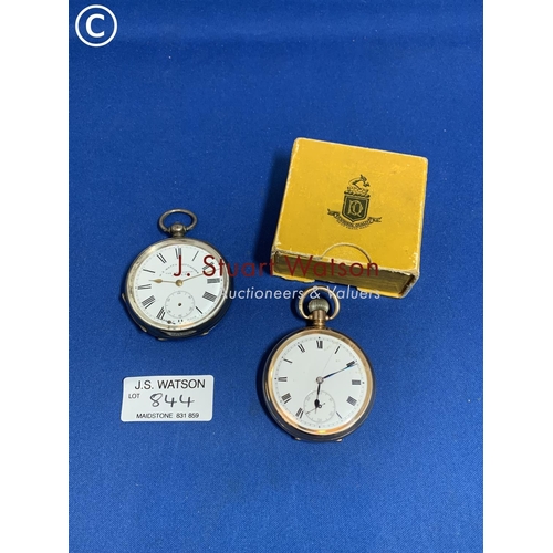 844 - Silver cased Pocket Watch and Rolled Gold Star cased Pocket Watch both a/f