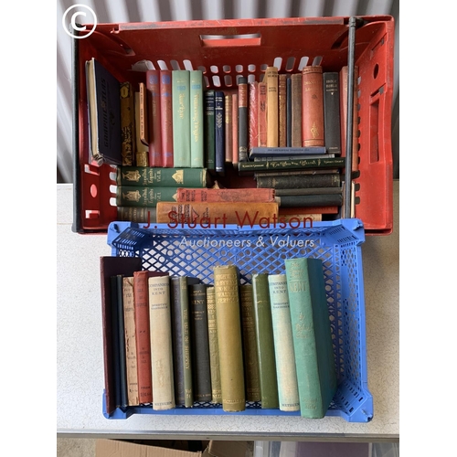 923 - Two crates of vintage books including Kent and Sheppey interest