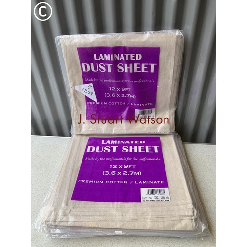 927 - Five brand new Laminated dust sheets each size 12 x 9 feet