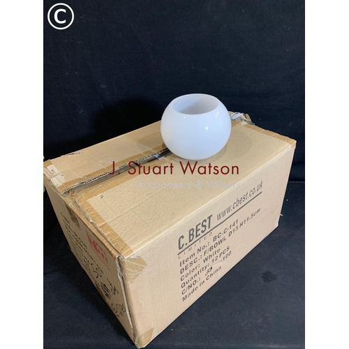 934 - Case of 12 white coloured glass bowls