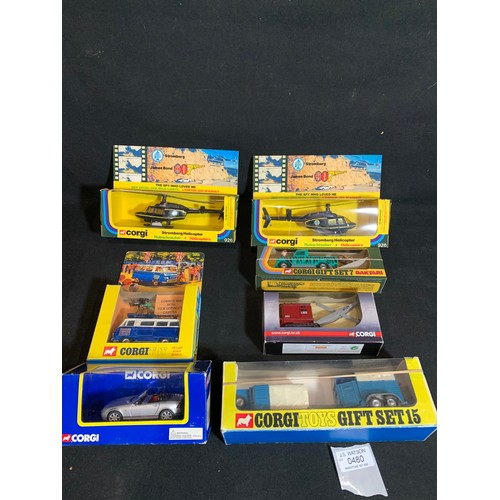 480 - Seven boxed Corgi models