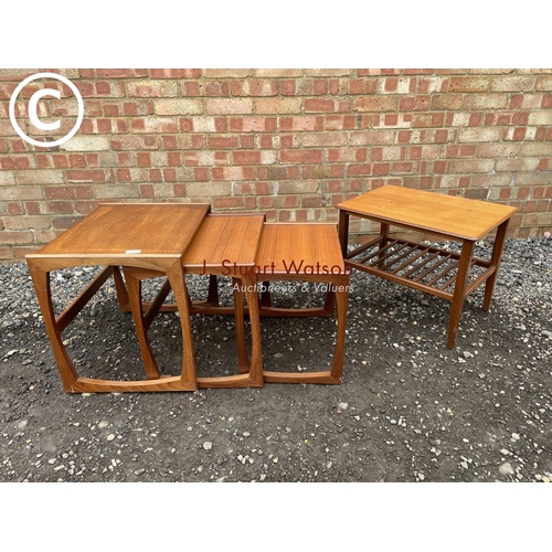 117 - A g plan teak nest of three tables together with a danish style coffee table