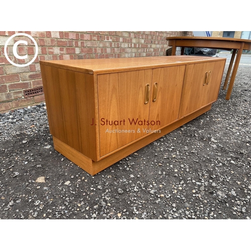 129 - A g plan teak four drawer low sideboard