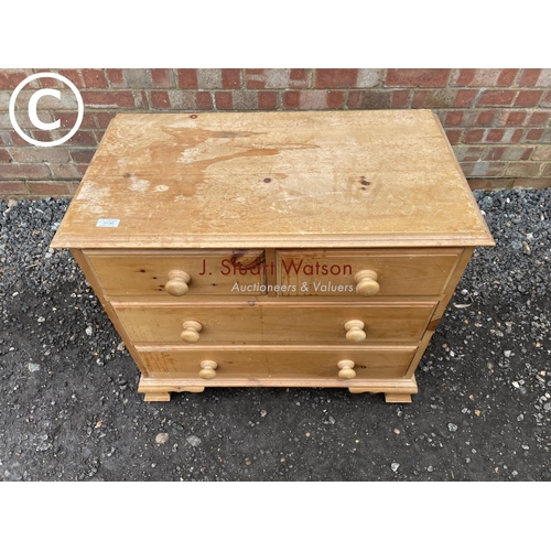 136 - A solid pine chest of four drawers