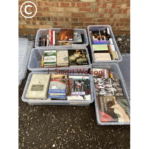 146 - Five trays of assorted books, many of art interest