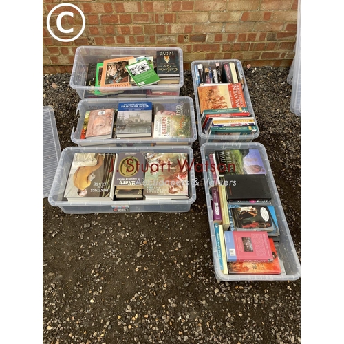 147 - Five trays of assorted books, many of art interest