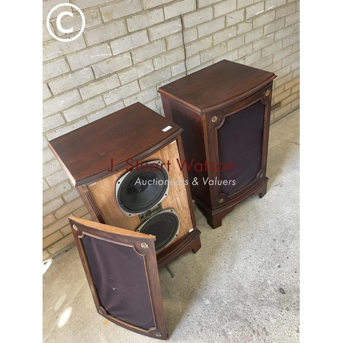 150 - A pair of tannoy speakers in mahogany cases