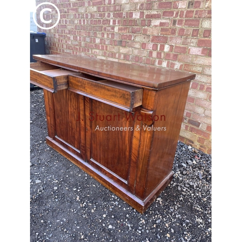 159 - A Victorian mahogany two drawer sideboard 120x40x100