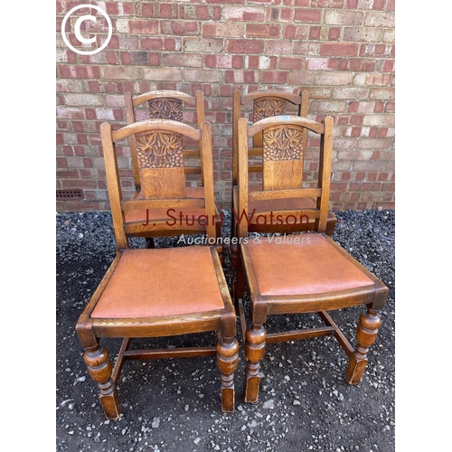 178 - A set of four 1920's oak dining chairs