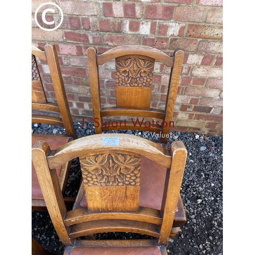 178 - A set of four 1920's oak dining chairs