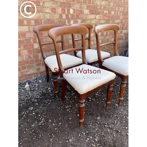 180 - A set of four mahogany bar back dining chairs