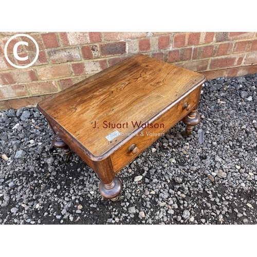 189 - A low  Victorian rosewood single drawer side table