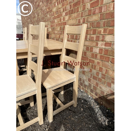 19 - A modern square dining table together with four chairs 100cm square