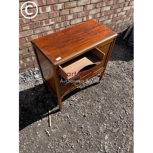 232 - An Edwardian mahogany music cabinet