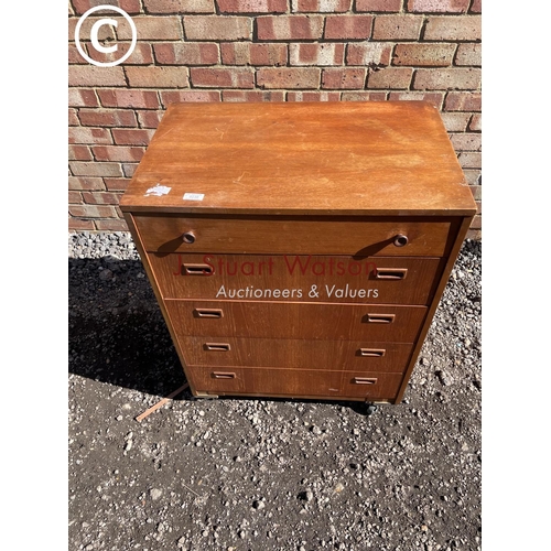 238 - A danish style teak chest of five drawers