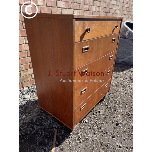 238 - A danish style teak chest of five drawers