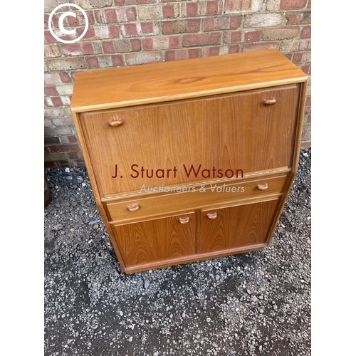 262 - A mid century teak bureau