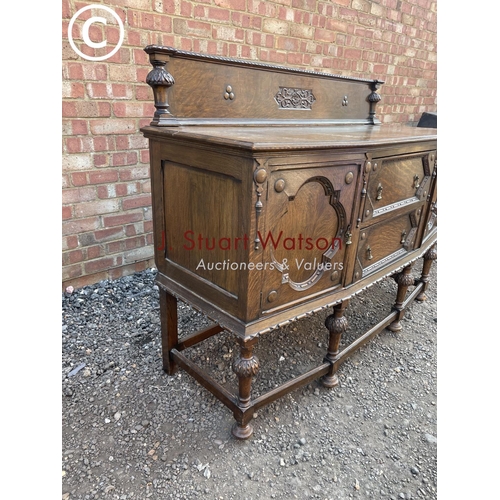 280 - An early 20th century oak buffet sideboard