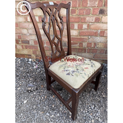 286 - A Georgian style mahogany childs chair together with a piano stool