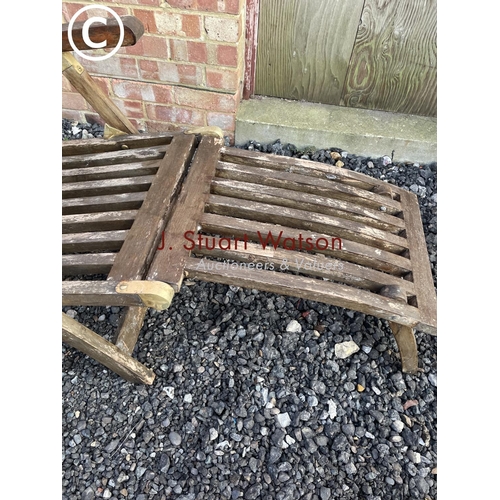 350 - A hardwood steamer style folding deck chair