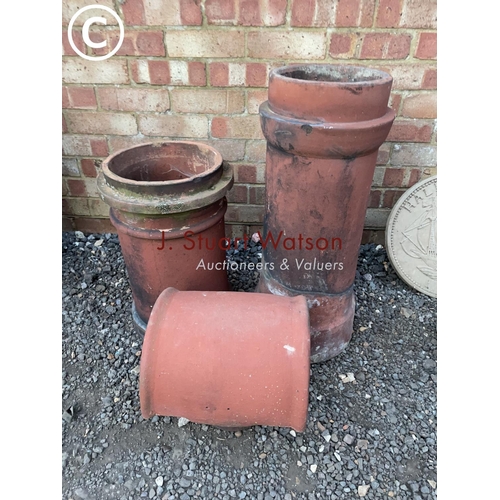 383 - Three Vintage Terracotta chimney parts