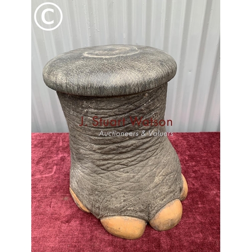 554 - Taxidermy Elephant footstool , height 44cms, diameter 36cms