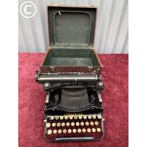 555 - Cased vintage Bijou typewriter