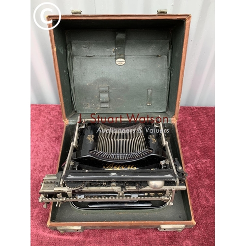 555 - Cased vintage Bijou typewriter