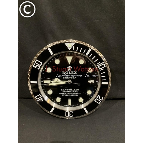 590 - Rolex Dealer Deep Sea Sea-Dweller Wall Clock