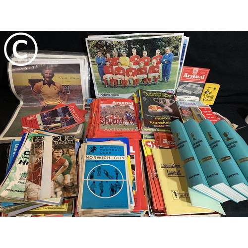 603 - Large qty of assorted football programmes, 4 volumes of Football Association and football posters (2... 