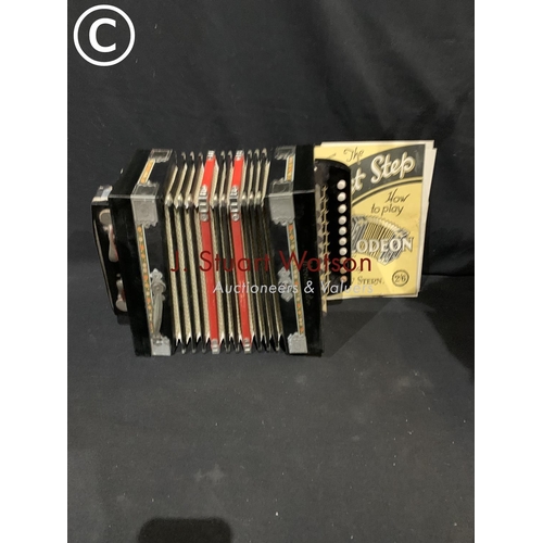 615 - Vintage German accordion with box and instructions