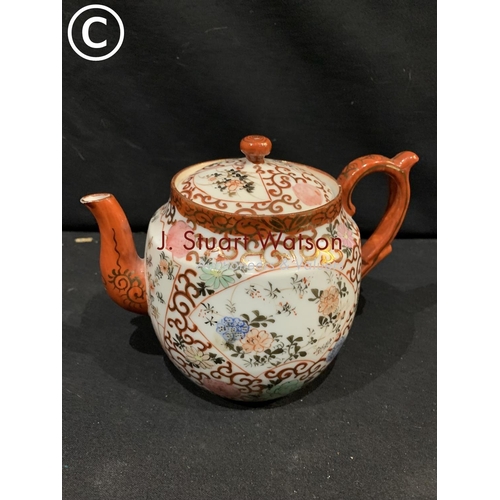 620 - 19th  century Kutani teapot with liner