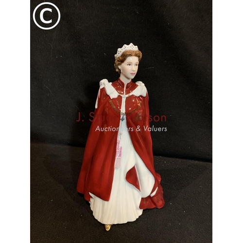 630 - Royal Worcester Figure, In celectration of the Queens 80th birthday, height 23cms