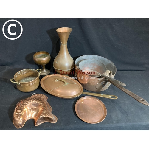 635 - Copper pans and copperware