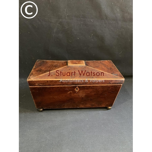 664 - Antique Mahogany tea caddy,