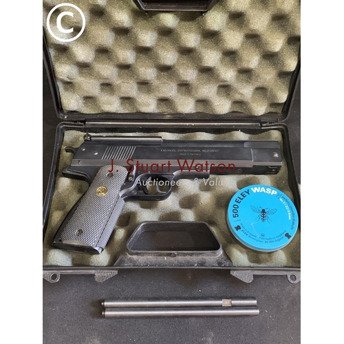 673 - Cased German Air pistol