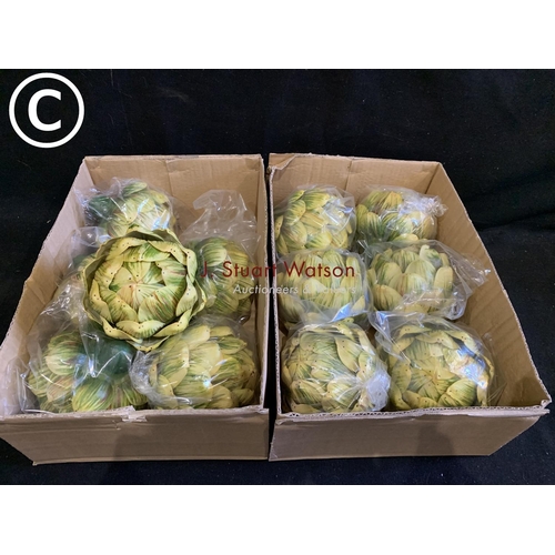 711 - 12 plastic decorative artichokes