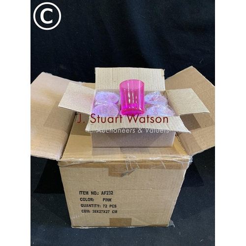 722 - 72 pink glass tealight holders