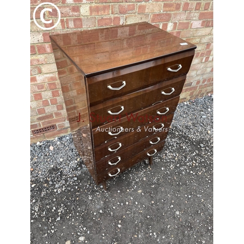 74 - A retro tallboy chest of six drawers by meredew