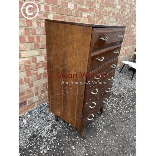 74 - A retro tallboy chest of six drawers by meredew