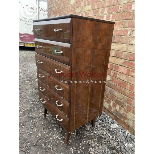 74 - A retro tallboy chest of six drawers by meredew