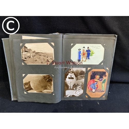 765 - Vintage post card album containing approx 80 cards