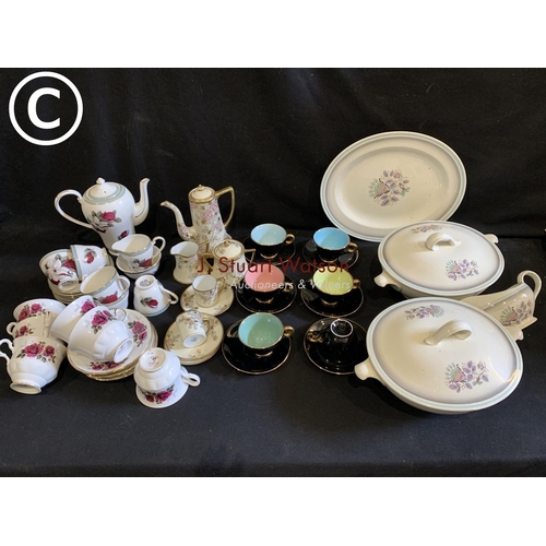 773 - Pair Grindley Tureens, Plate & Jug, 6 Norway cups and saucers, Noritake Coffee ware for two, Royal G... 